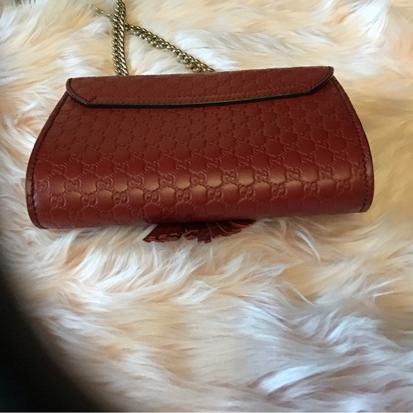 🔥🧡EUC GUCCI Horsebit Microguccissima Red Calfskin Crossbody Bag - Picture 3 of 11